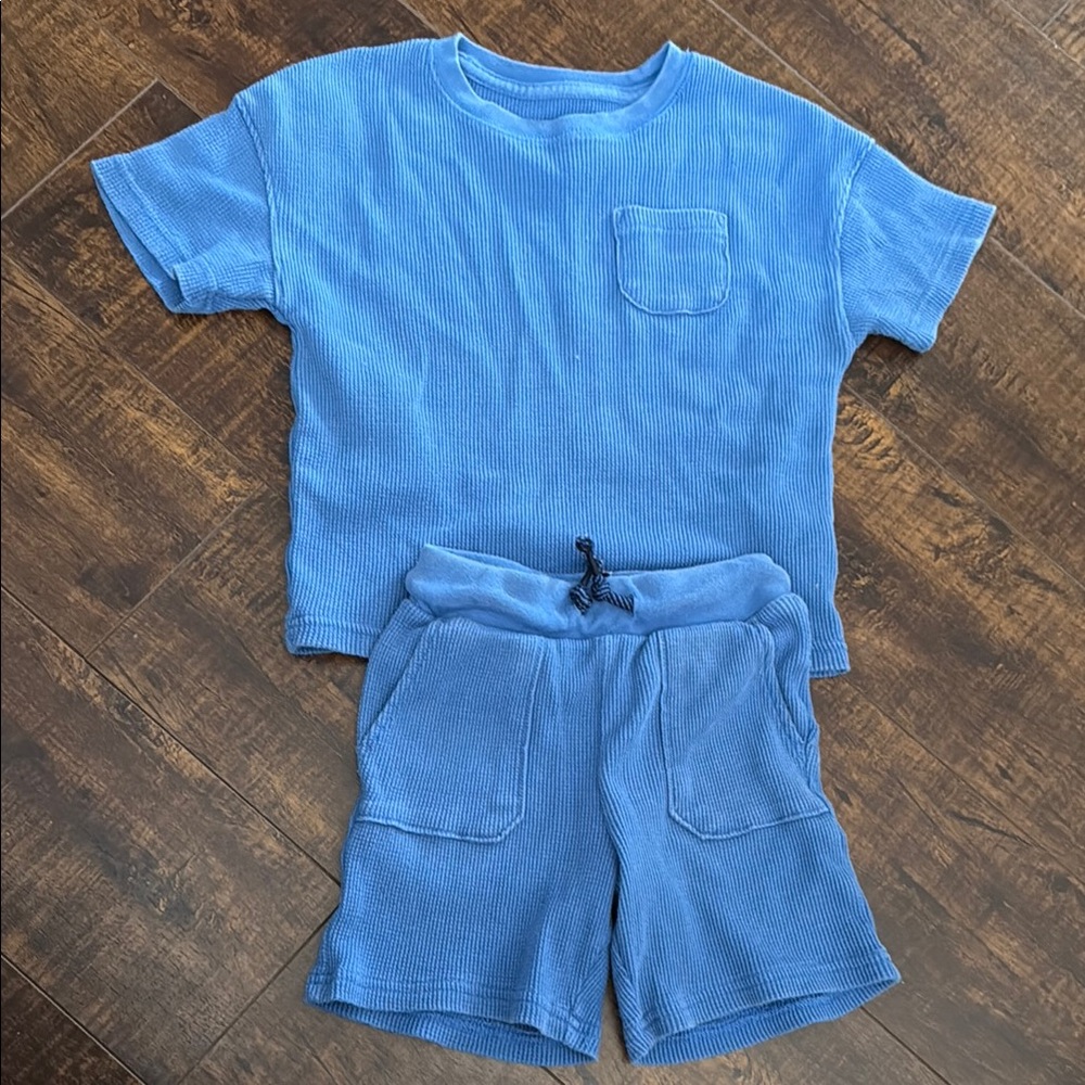 Cat and Jack 3T Blue Ribbed T-Shirt and Shorts Set